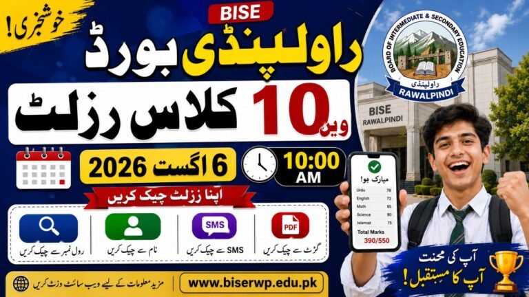 BISE Rawalpindi Board 10th Class Result 2026